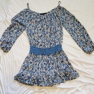 Olivaceous blue cold shoulder romper